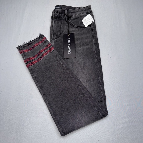 DRIFTWOOD Denim - NWT Driftwood Jackie Women's Embroidered Snakeskin Black Denim Jeans Size 25
